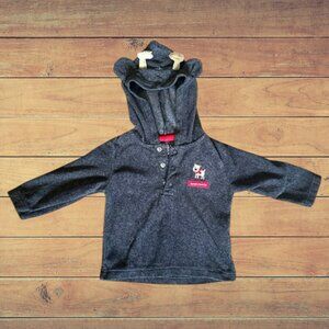 Carter's Child of Mine Dark Grey Sweater Santa Reindeer Christmas Baby 3-6 M